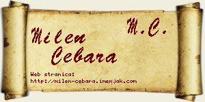 Milen Cebara vizit kartica